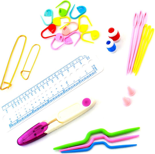 Set de Croșetat cu 50 de Piese în Etui din Piele Ecologică Cadou Perfect pentru Pasionații de Croșetat și Broderie