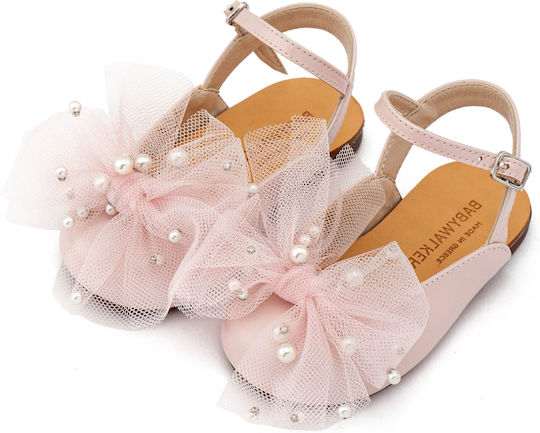 Babywalker Christening Leather Pumps Pink