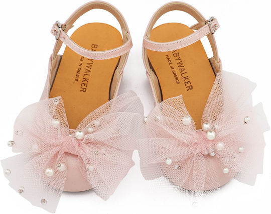 Babywalker Christening Leather Pumps Pink