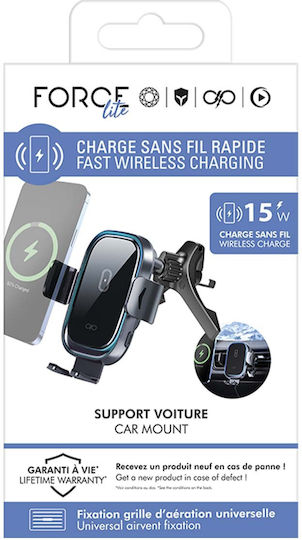Force Power Car Mount 15w Fast Qi Wireless Charging Black