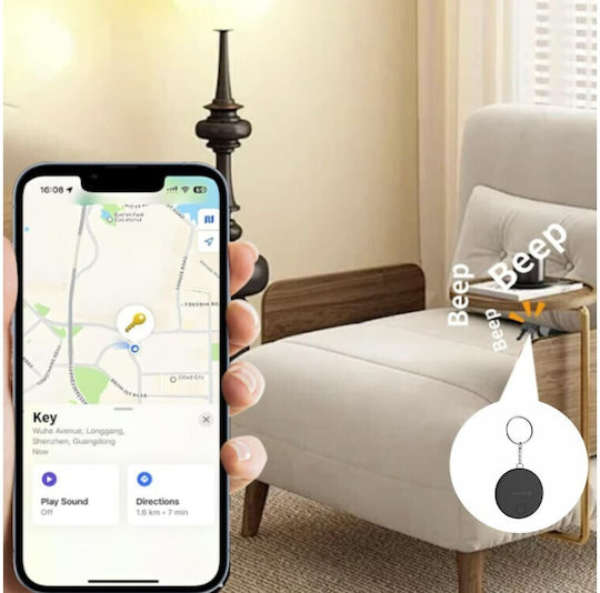 Swissten Find Tag Compatible with Apple Find My Black