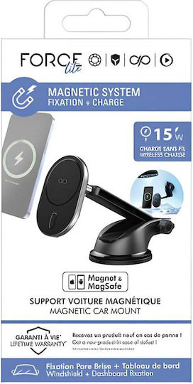 Force Power Magsafe Car Mount 15w Wireless Charging Strong Adjustable Arm Black