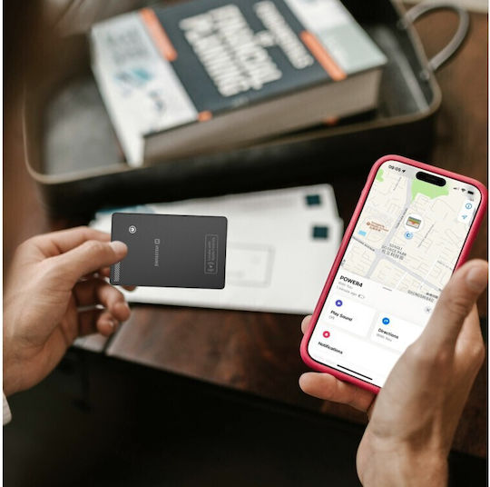 Swissten Find Card Compatible with Apple Find My Black Rechargeable