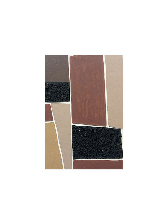 InTheBox Fractal A Gemälde Dekorative Rahmen 82,6x4,3x122,6cm Segeltuch Beige Braun Schwarz Ps 034673