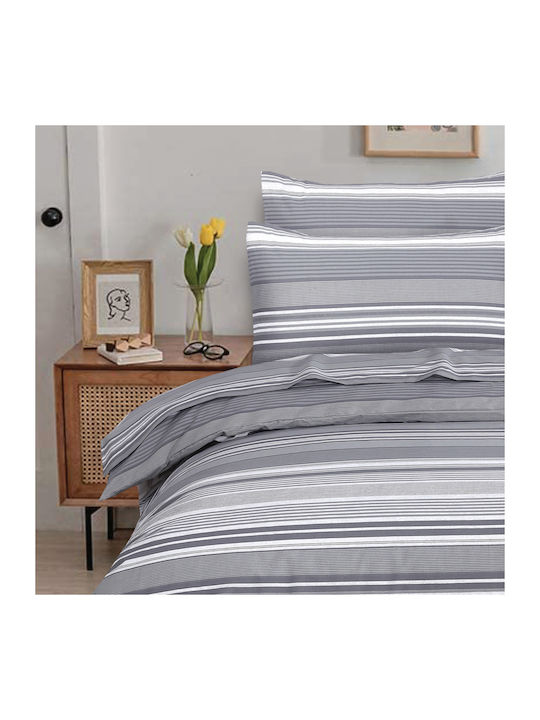 Casa Colori Duvet Cover Cotton Queen 220x240 Grey Harmony