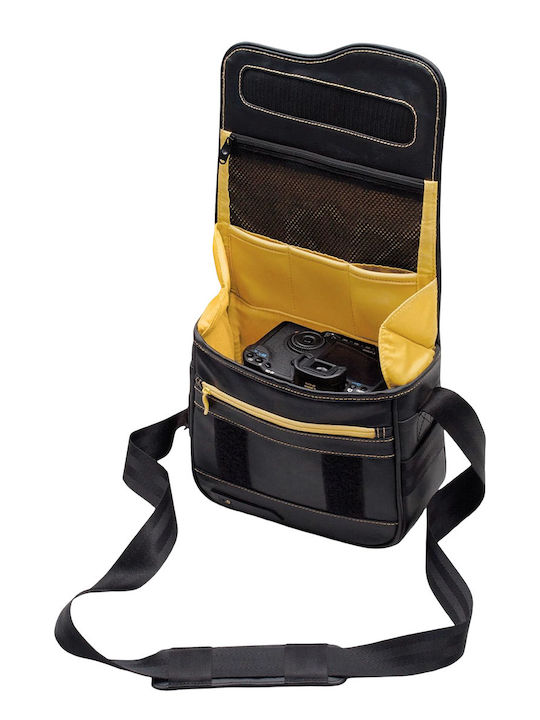 Be.ez Schultertasche Kamera Le Reporter Foto Schwarz Gelb