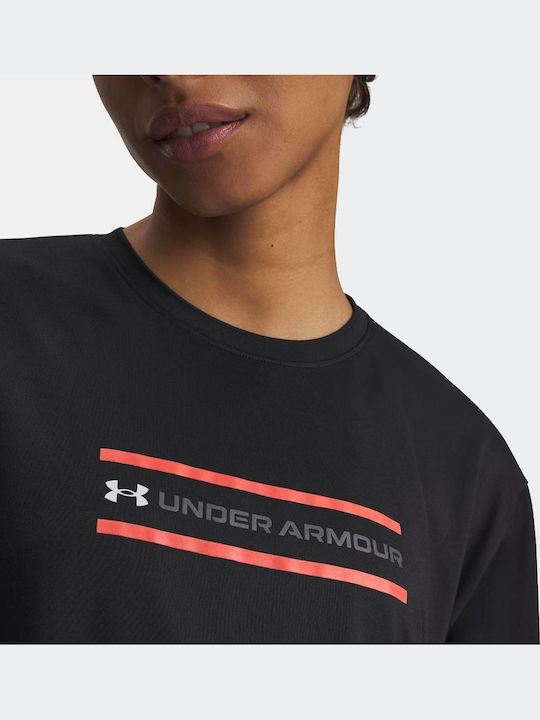 Women's Athletic Crop T-shirt Fast Drying Black