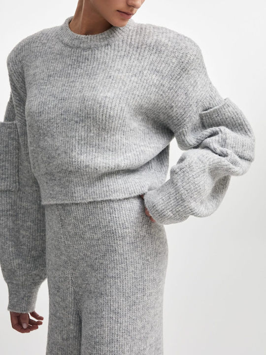 Damen Kurz Pullover Grey
