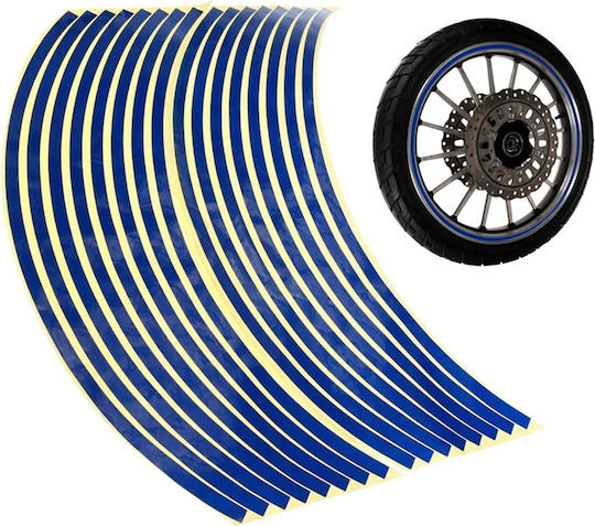 Set 16 Reflective Ornaments Car Motorcycle Rims Blue Color