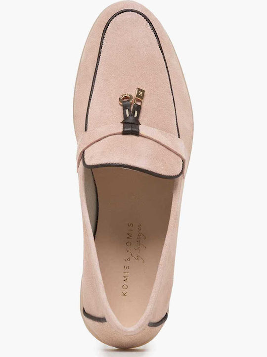 Δερμάτινα Γυναικεία Loafers σε Ροζ Χρώμα