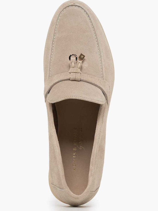 Leather Women's Loafers in Brown Color