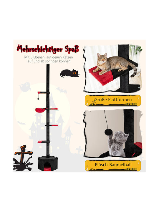 Costway Scratching Post Cat Trees Black Ceiling 5 levels