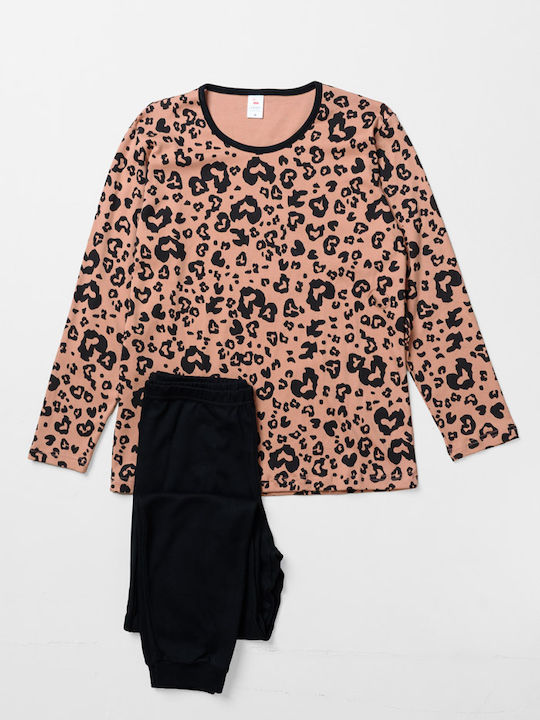 Cherry Winter Damen Pyjama-Set Burgundisch