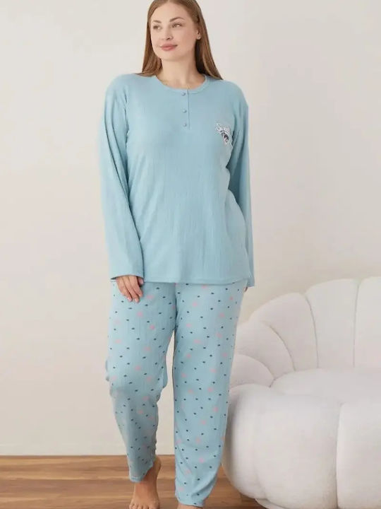 Lindros Winter Damen Pyjama-Set Mint