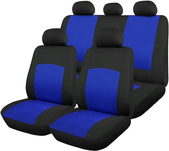 Autositzbezüge 9 Stück Universell Blau-Schwarz Farbe
