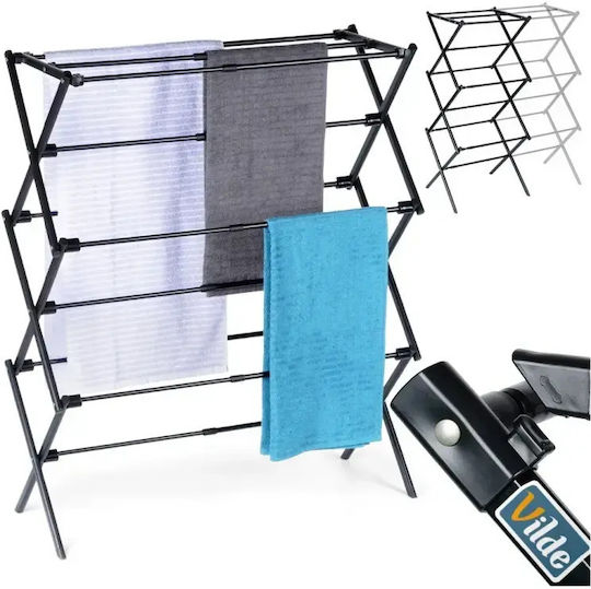 Vilde Metallic Folding Floor Clothes Drying Rack 78x94cm