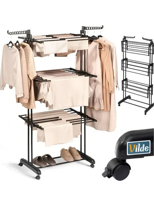 Vilde Metallic Folding Floor Clothes Drying Rack 78x64cm