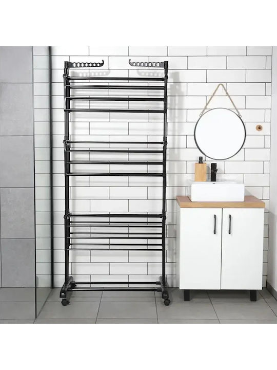 Vilde Metallic Folding Floor Clothes Drying Rack 78x64cm
