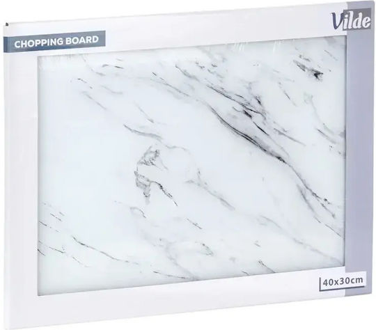 Vilde Επιφάνεια Κοπής Γυάλινη Λευκή 40x30cm