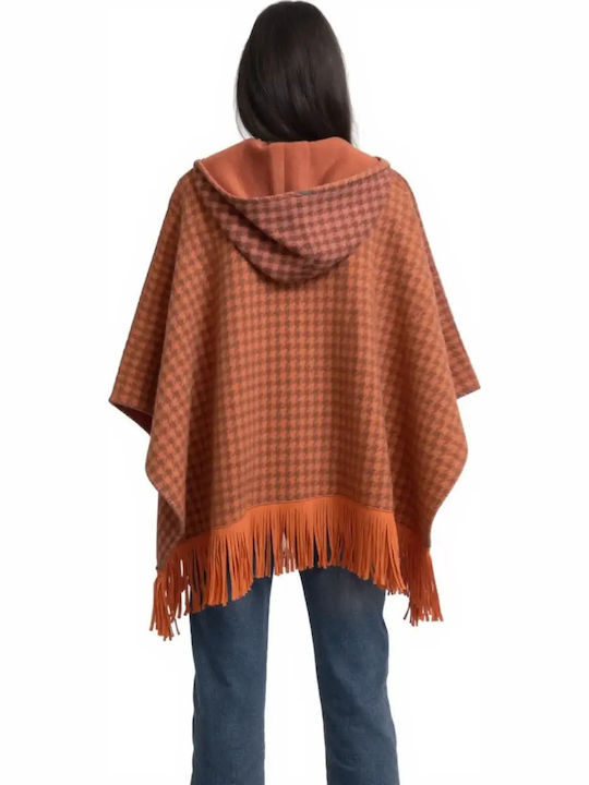 Women's Poncho with Buttons Pink