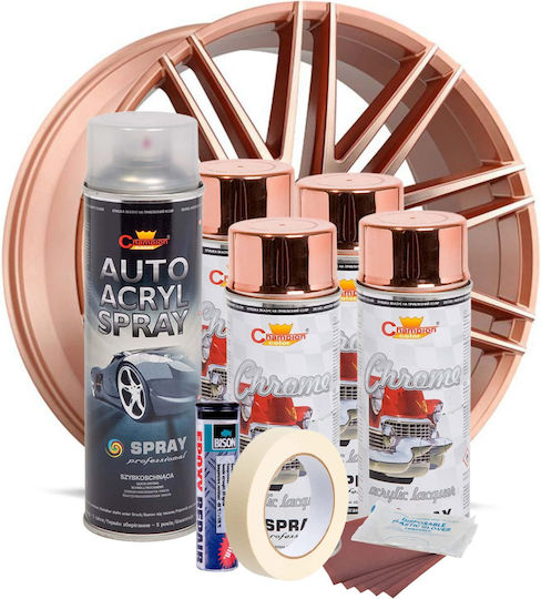 Complete Repair Painting Kit Wheels In Metallic Copper Color V4