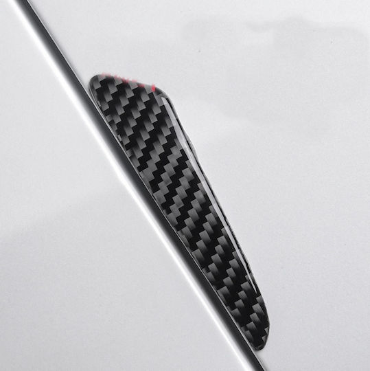 Set 8 Elemente de Protecție pentru Uși "Imitație Carbon" Flexibile Autoadezive Culoare Neagră