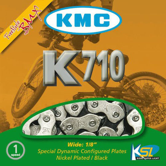 Kmc K710 Bmx Argintiu Negru Lanț De Bicicletă