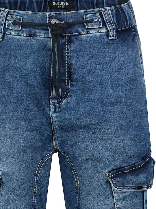 Ανδρικό Παντελόνι Τζιν Cargo Blue