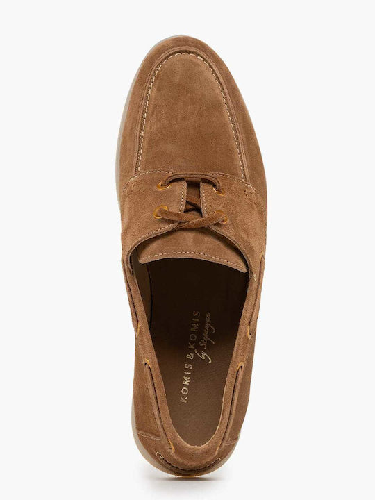 Δερμάτινα Γυναικεία Boat Shoes σε Ταμπά Χρώμα