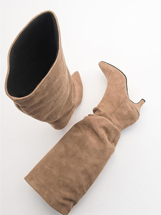 Wildleder Damenstiefel Beige