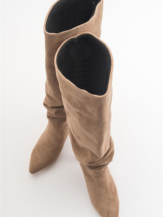 Wildleder Damenstiefel Beige