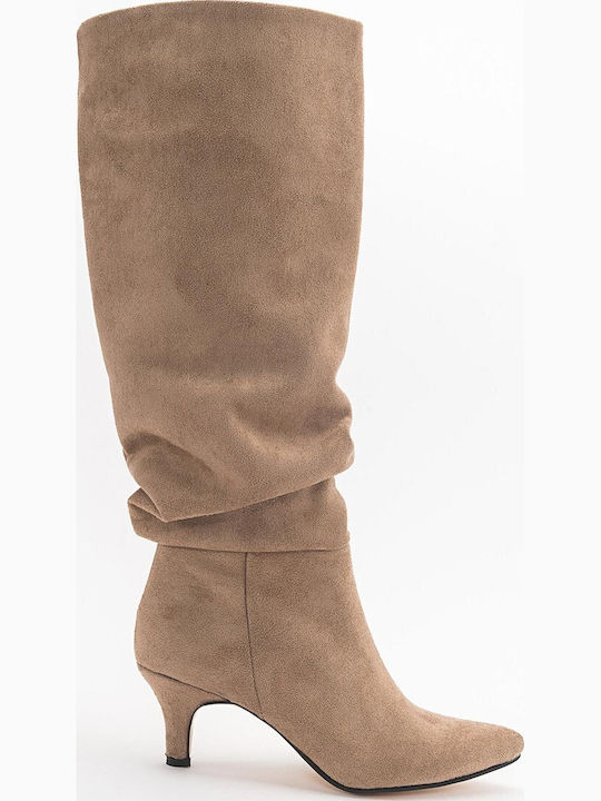 Wildleder Damenstiefel Beige