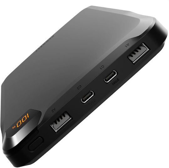 Cygnett Power Bank 25000mAh 100W с 2 USB-A порта и 2 USB-C порта Черен