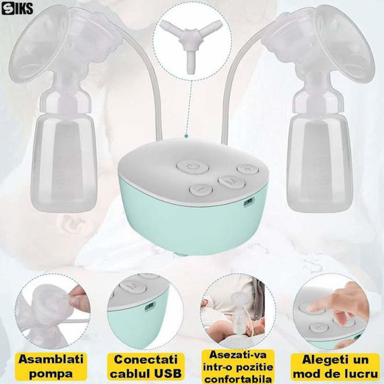 Electric Double Breast Pump Battery and Electric BPA Free White 150ml