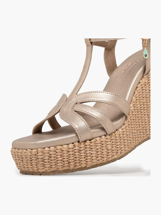 Women's Leather Platform Shoes Platinum