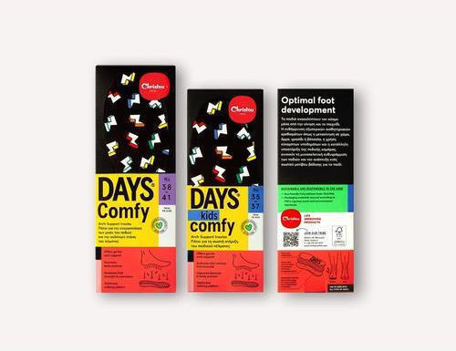 Christou 1910 Comfy Days Ανατομικοί Πάτοι Παπουτσιών Thunder Black για Ενήλικες & Παιδιά 2τμχ