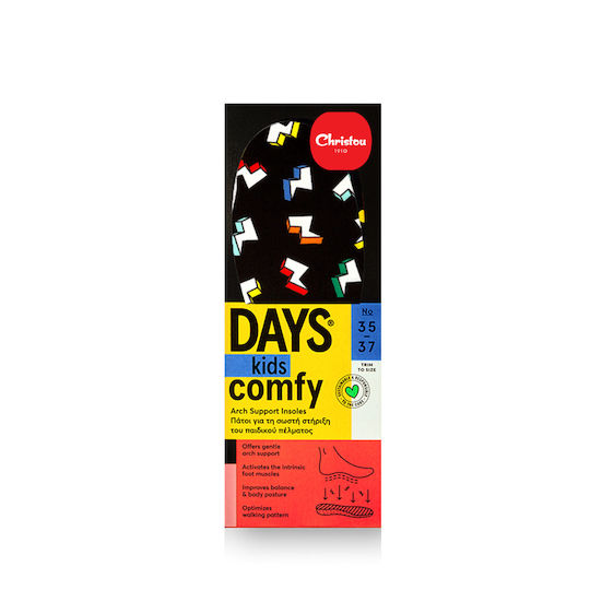Christou 1910 Comfy Days Ανατομικοί Πάτοι Παπουτσιών Thunder Black για Ενήλικες & Παιδιά 2τμχ