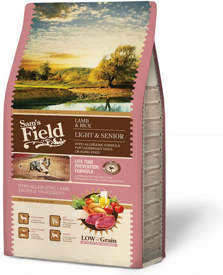Sam's Field Light Senior 2.5kg Ξηρά Τροφή Διαίτης, με Λίγα Σιτηρά για Ηλικιωμένους Σκύλους με Ρύζι και Αρνί
