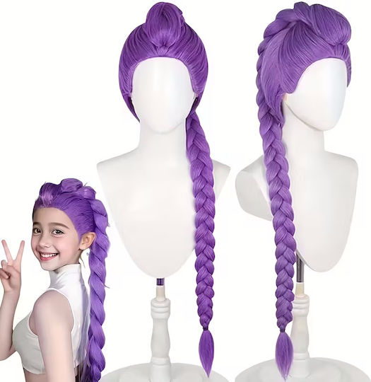 Carnival Wig Child's with Braids Purple Cosplay Character Alice Party