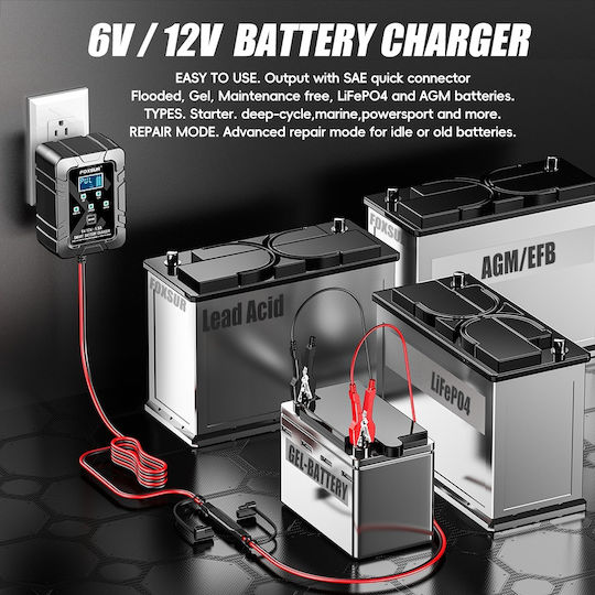 Foxsur Autobatterieladegerät 6/12V