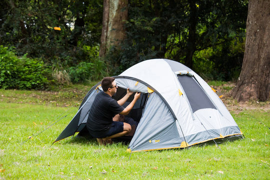 OZtrail Genesis 3V Camping Tent Igloo Grey With Double Cloth 3 Seasons For 3 People 305x205x125cm