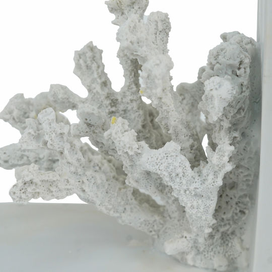 Artekko Coral Λευκοί Βιβλιοστάτες Κοράλλι Ρητίνης 15.3x11.5x17.5 Cm 2pcs