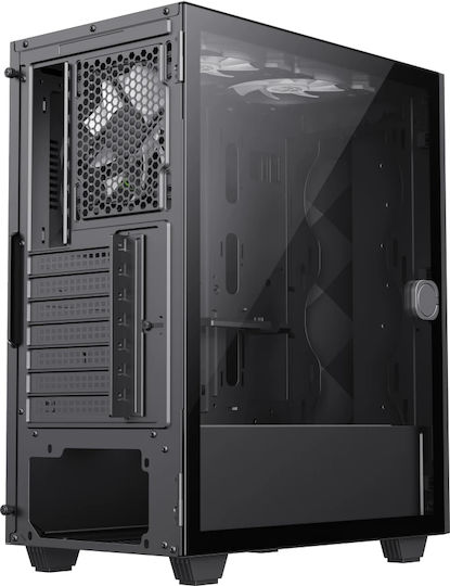 GameMax Diamond Gaming Midi Tower Κουτί Υπολογιστή με Πλαϊνό Παράθυρο και ARGB Φωτισμό Μαύρο