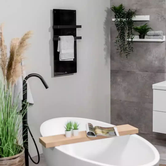 Eurom Sani Radiator Electric Pentru Prosoape Cu Fațadă De Sticlă 400W 83.5x48.1cm Neagră