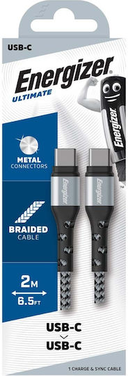 Energizer Regular USB 2.0 Cablu USB-C bărbătesc - USB-C Argintiu 2m (C521CKSL)
