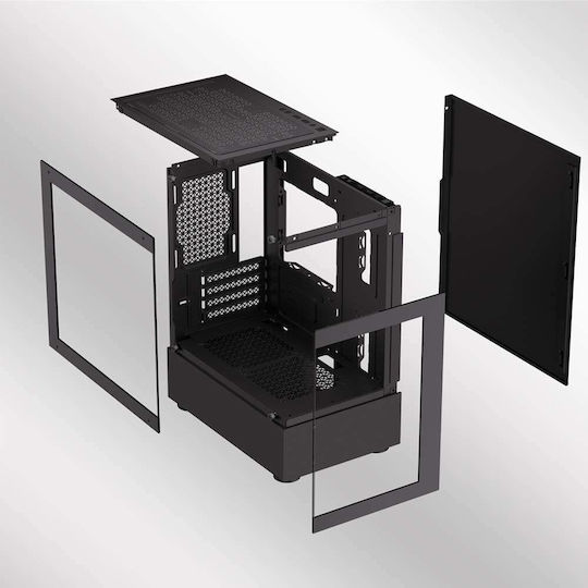 Armaggeddon Aquaron Duplex Геймърско Micro Tower Компютърна Кутия със Страничен Прозорец Черна