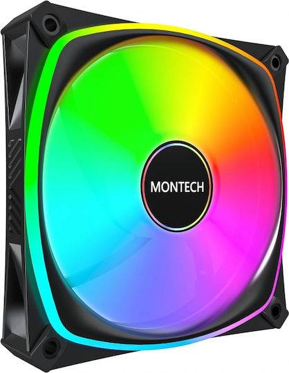 Montech AX120 PRO Case Fan (1600rpm / 72.3cfm) με RGB Φωτισμό και Σύνδεση 3-Pin / 4-Pin PWM 3τμχ