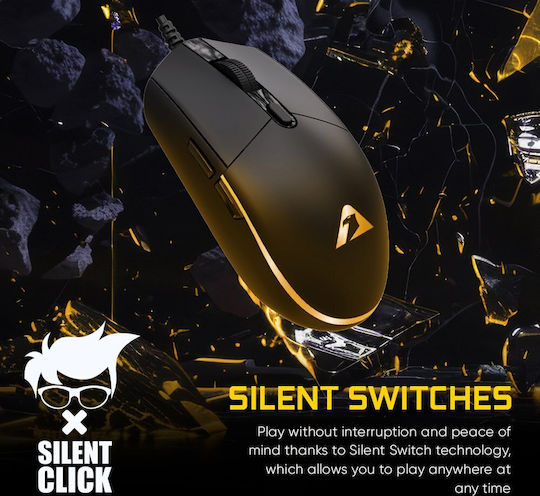 Armaggeddon Raven III Sigma Stealth RGB Геймърска Мишка Черен