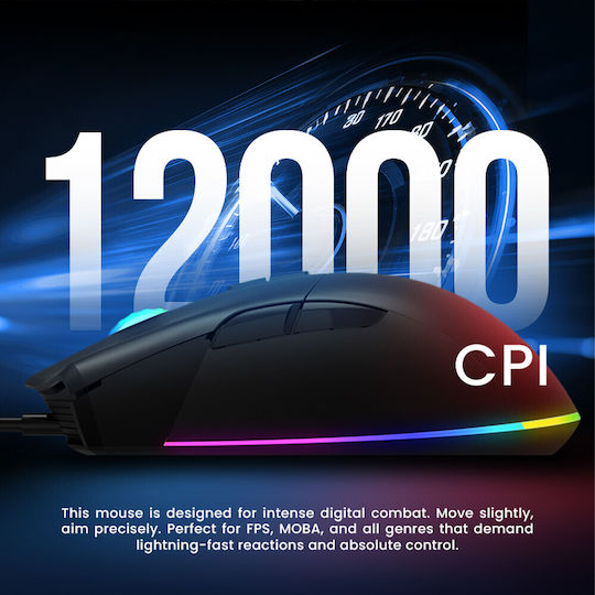 Armaggeddon Falcon V Stealth RGB Gaming Mouse Negru
