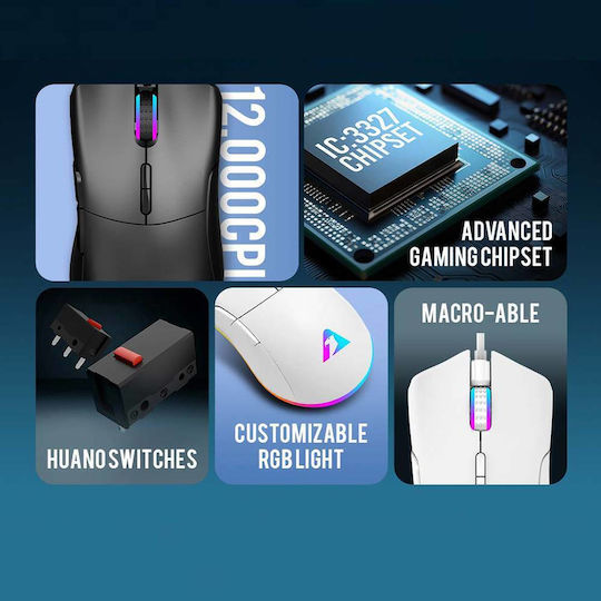 Armaggeddon Falcon V Stealth RGB Gaming Mouse Negru